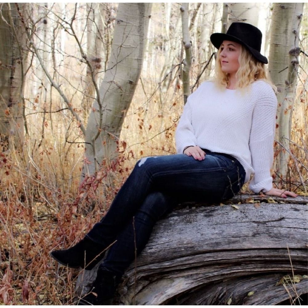 Express Cable Knit Split Back Sweater - image 7